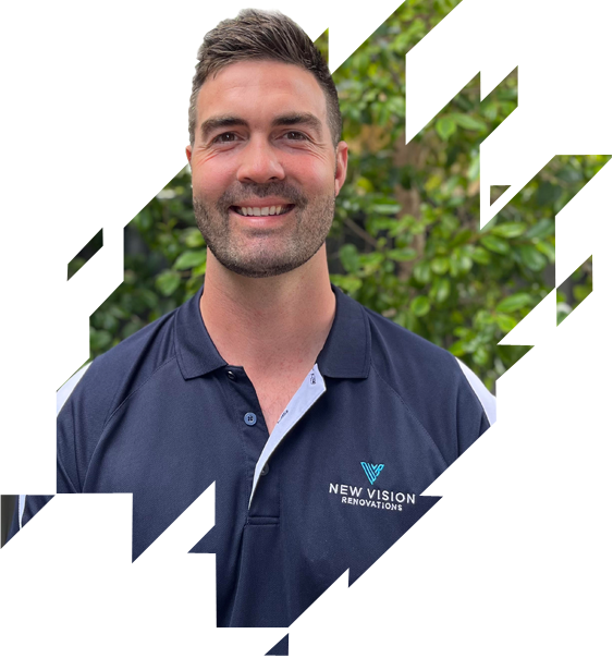 about-me Smiling man in a navy branded polo shirt